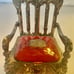 Victorian antique Golden Throne Jewelry chest Early 1900s English w/ hidden box