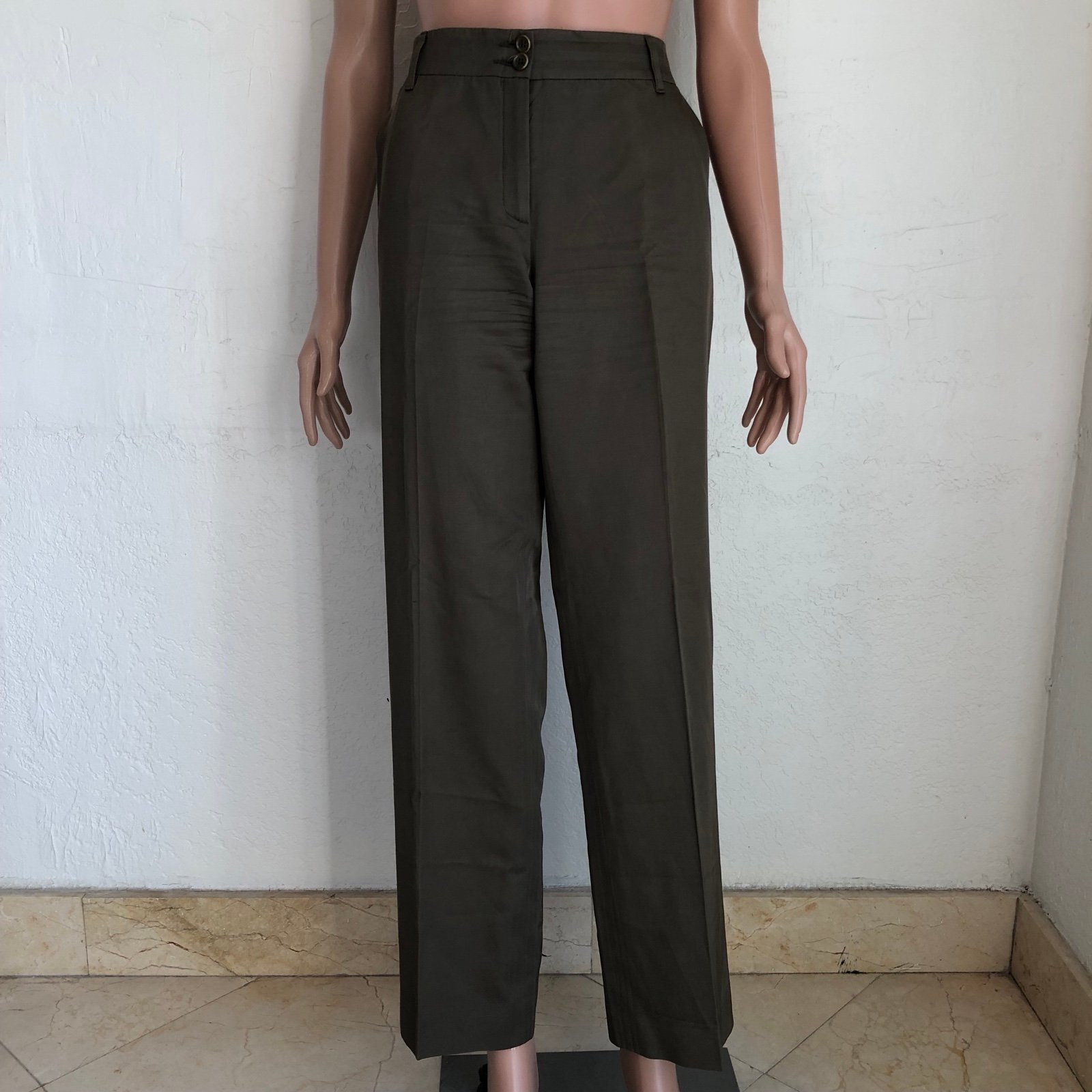 ETRO Military Green Casual Trousers Pants Women’s Size 44 (US-12) Made In ITALY