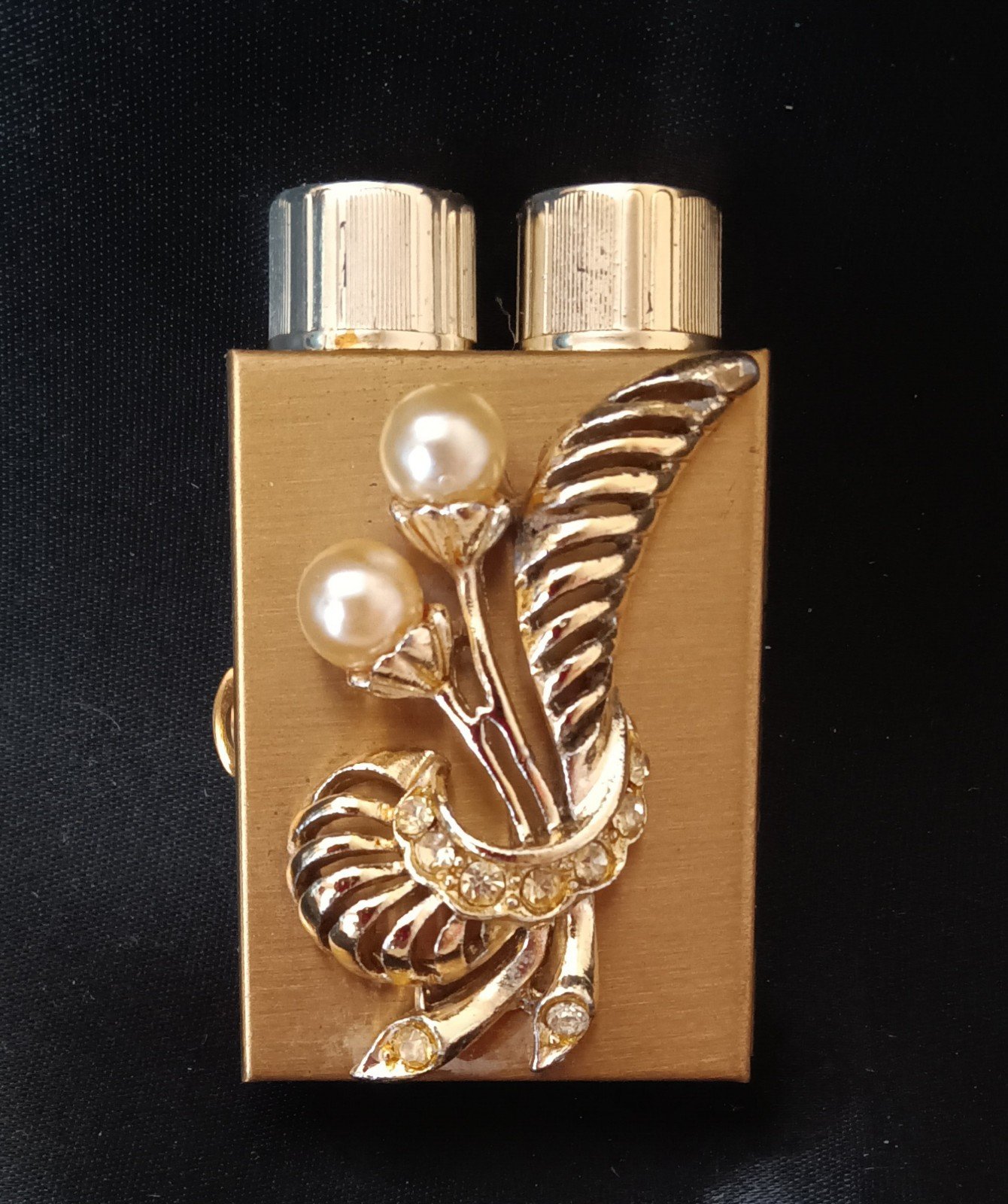 RARE VINTAGE 1950s MINI PURSE DOUBLE PERFUME FLASK