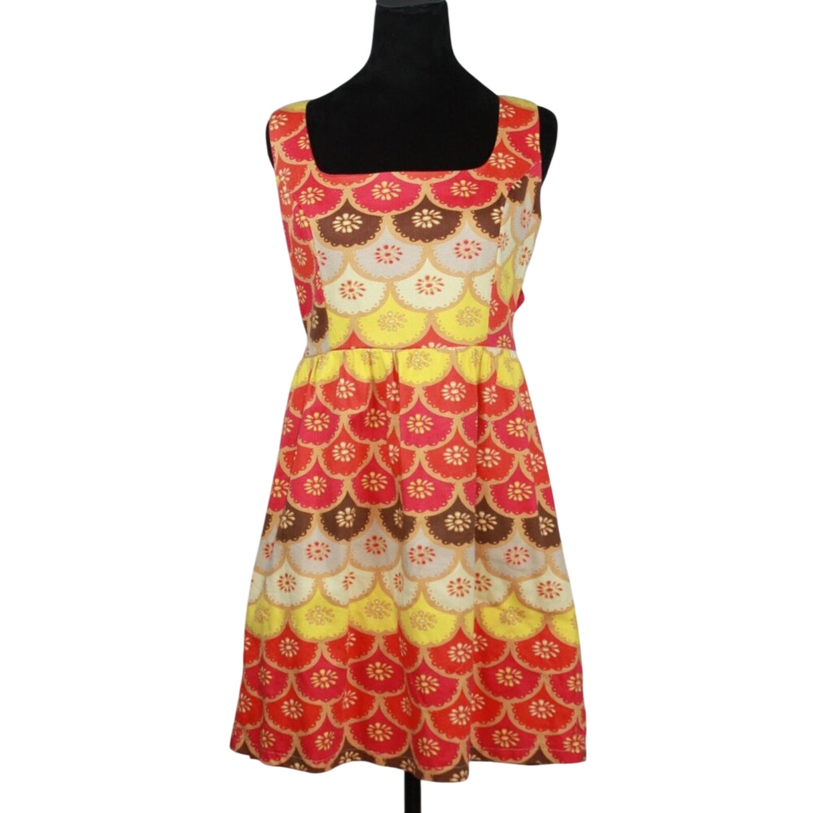 Judith March Colorful Sleeveless Dress with Open Back with Bow Size Large