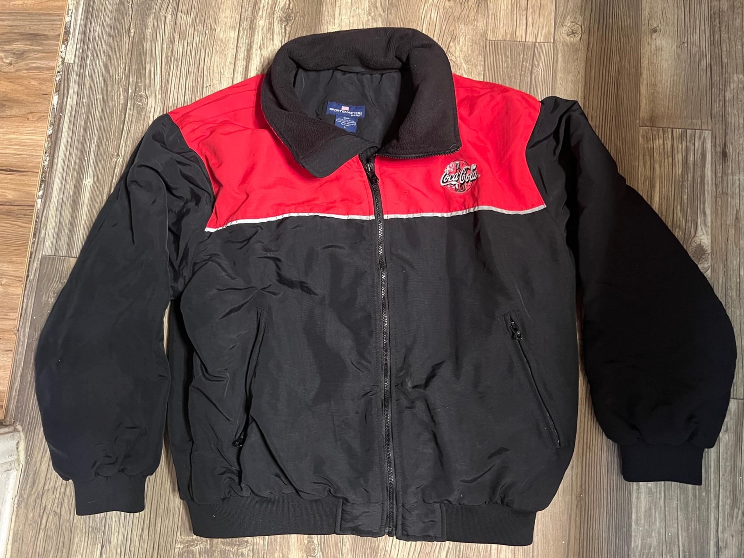 Vintage Coca-Cola Tag Uniform Jacket Men's L Large Full Zip Weather Resist Coat