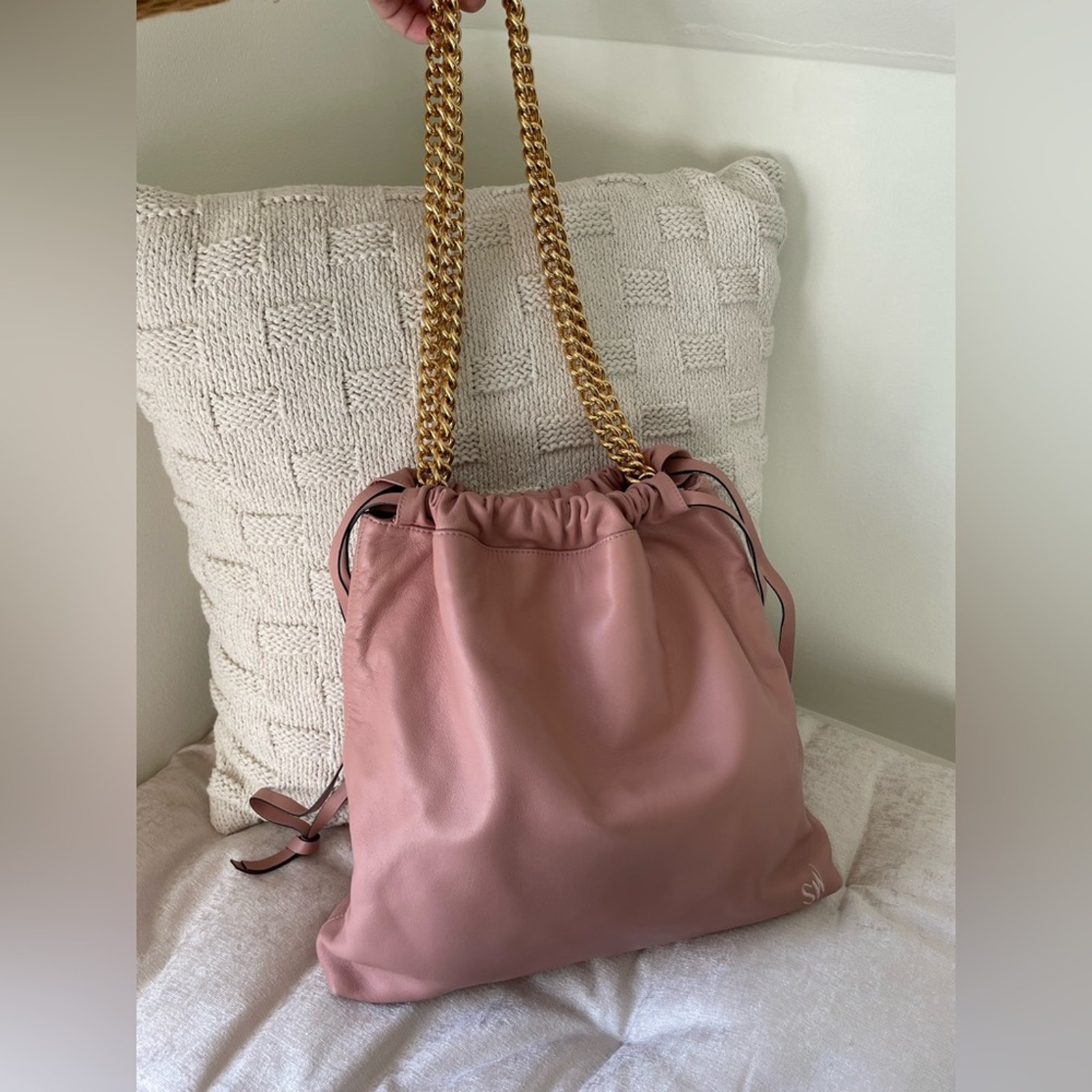 Stuart Weitzman Leather Chain Bag