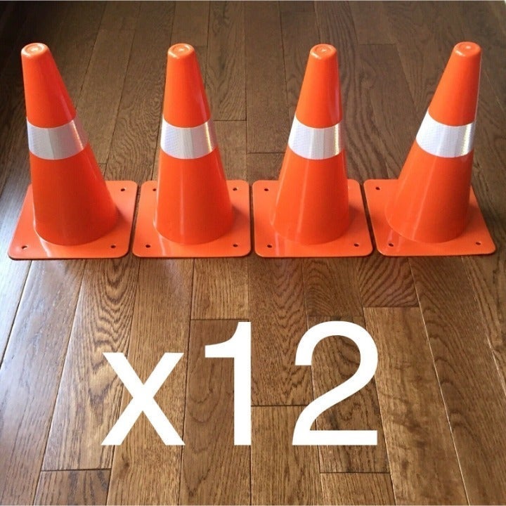 NEW! 12 Orange Safety Cones Reflective