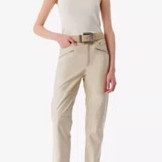 IRO Aysel Straight Leg Leather Pants in Ecru