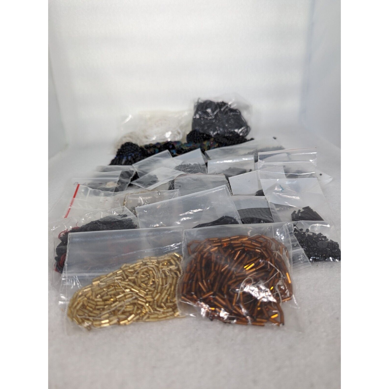 Vintage beads Lot Bugles Seeds Etc Weighs 1lb 3oz Costume Dept Vintage Clothing