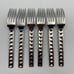 Set Lot of 6 Michael Lloyd Geometric Salad Forks 18/8 Stainless Flatware MLL13