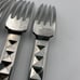 Set Lot of 6 Michael Lloyd Geometric Salad Forks 18/8 Stainless Flatware MLL13