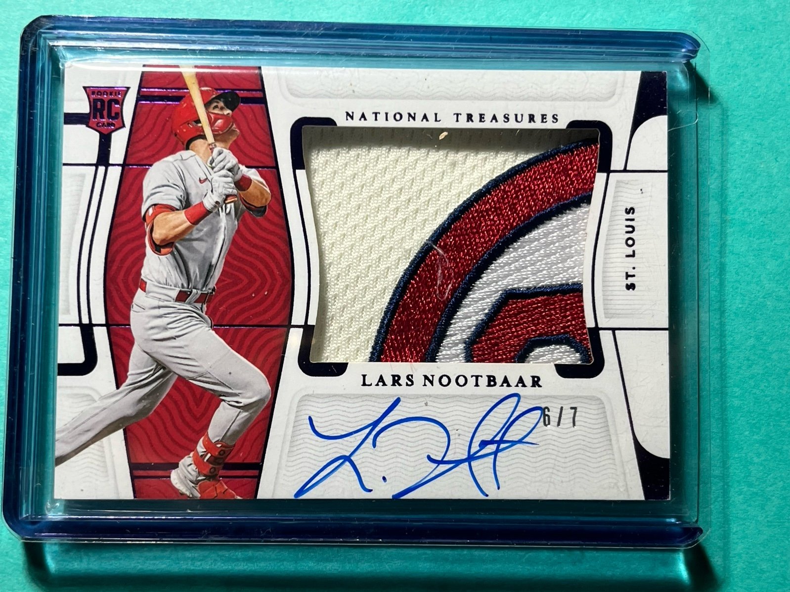 Rare Lars Nootbar 2022 Panini National Treasure’s Rpa cardinal logo