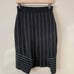 PierAntonioGaspari Made In Italy Virgin Wool Striped Skirt Asymmetrical Hem 42
