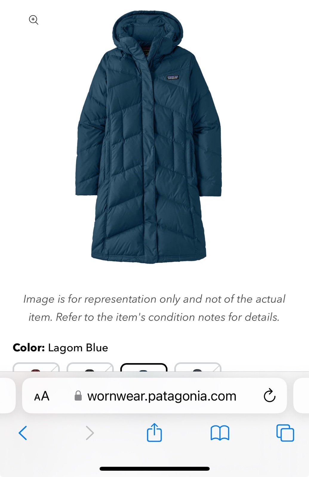 Women’s Patagonia down with it Parka Sz small NWT