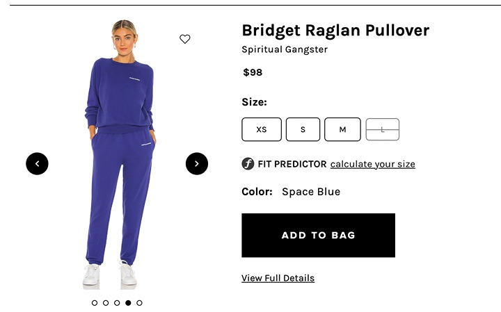 Spiritual Gangster Bridget Raglan Pullover and Laguna Sweatpant Blue Purple Set