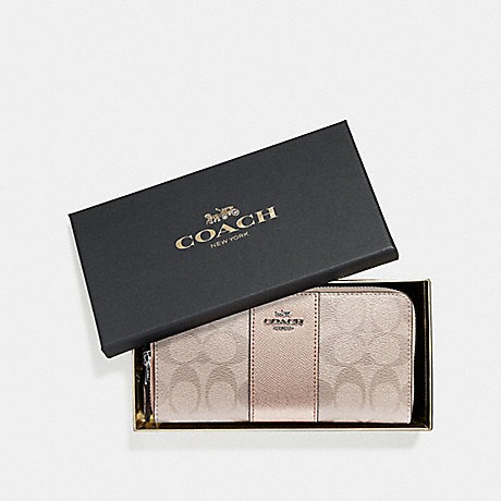 Coach F39131 Boxed Accordion Zip Wallet In Signature Canvas