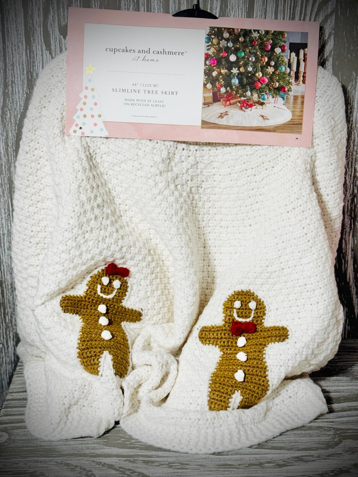 Cupcakes & Cashmere Gingerbread Knit Slimline Tree Skirt~ 48