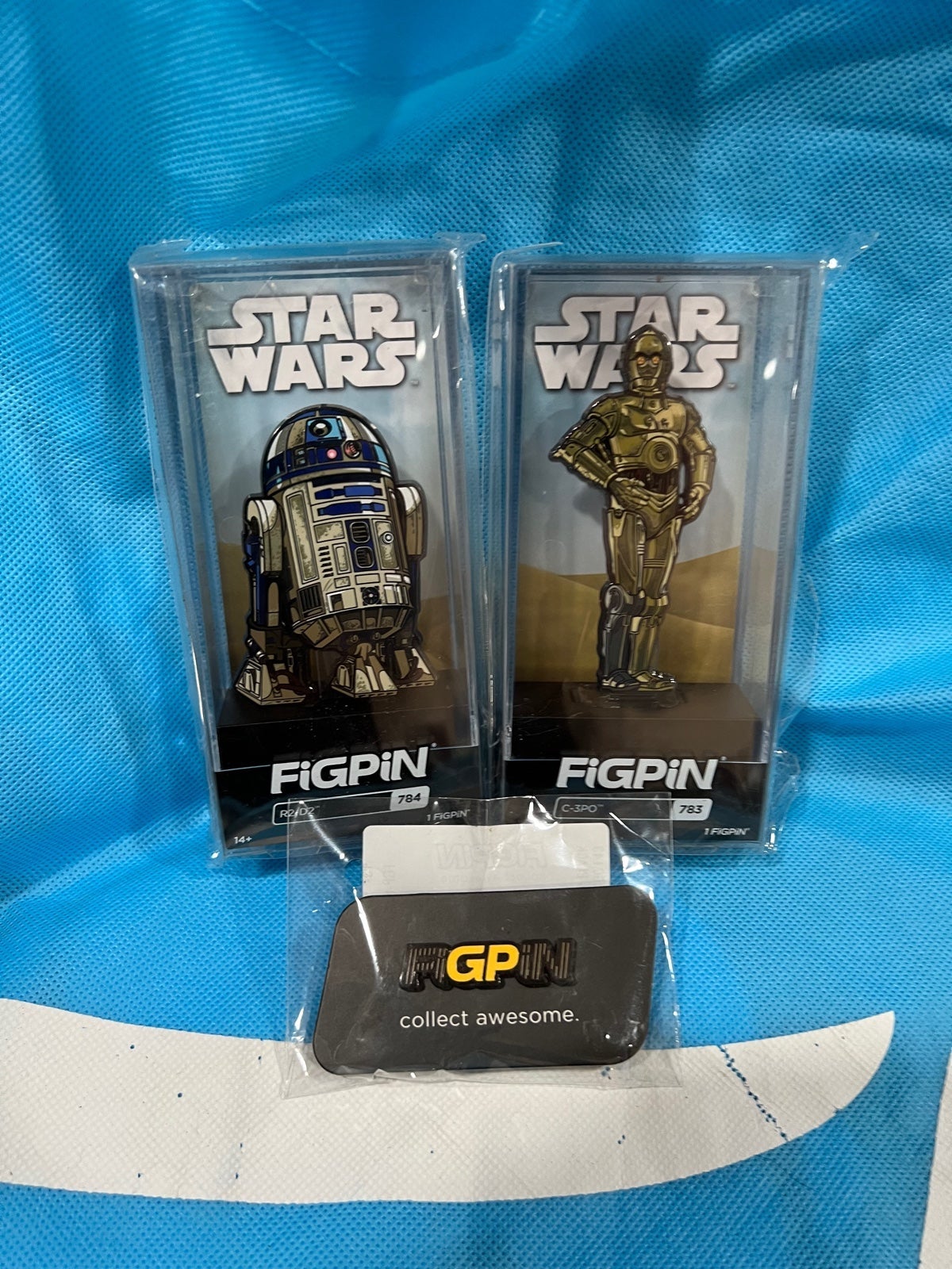 2021 SDCC EXCLUSIVE STAR WARS FIGPIN R2-D2 784 & C-3P0 783 & LOGO PIN SET OF 3
