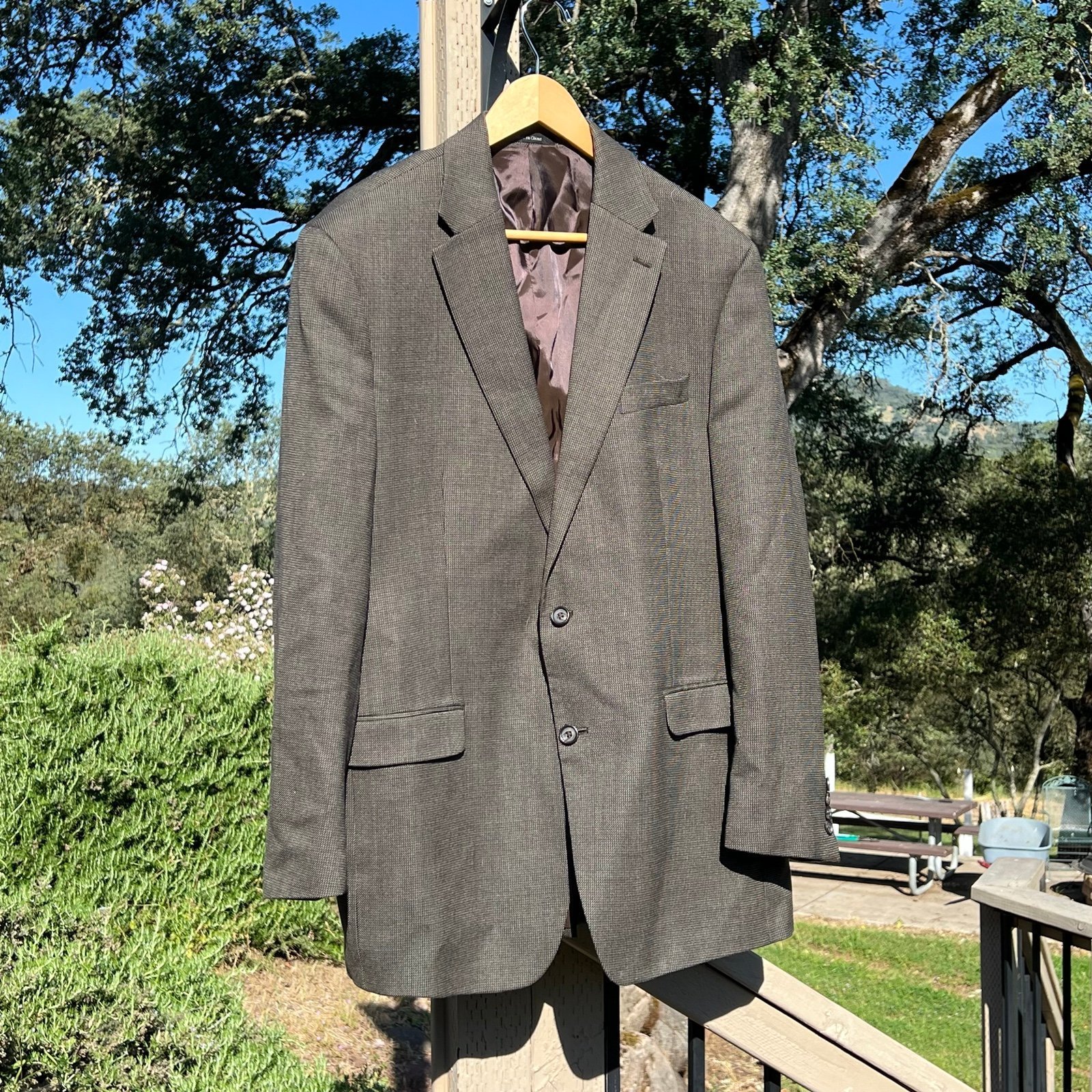 Lauren Ralph Lauren Men's Blazer 44L Green Label Brown Nailhead Two Button