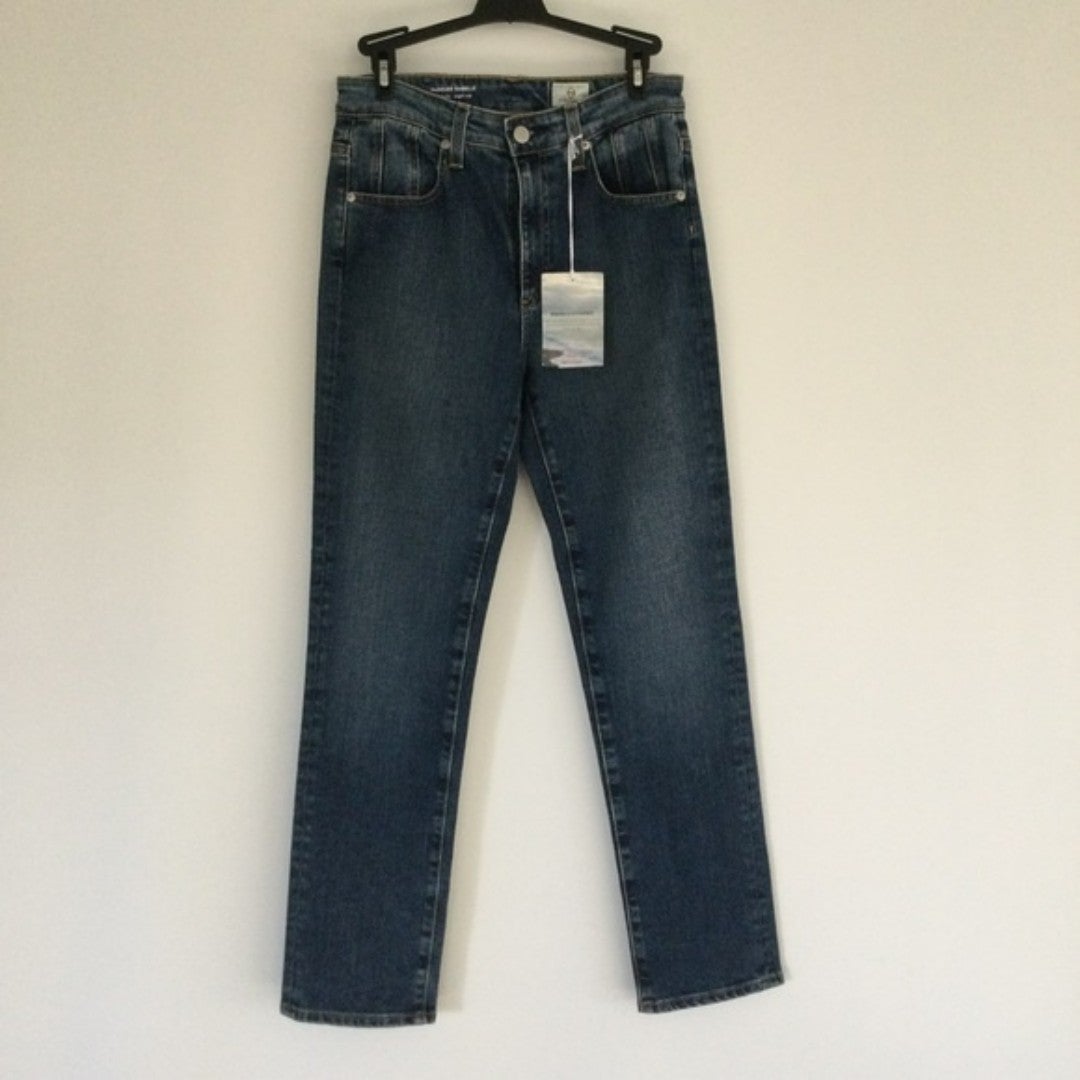 AG Adriano Goldschmied Paneled Isabelle High Rise Straight Crop Jean Size 26