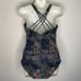 Prana Kayana Womens Floral Build In Bra Strappy Underwire One Piece Swimsuit 34D