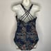 Prana Kayana Womens Floral Build In Bra Strappy Underwire One Piece Swimsuit 34D