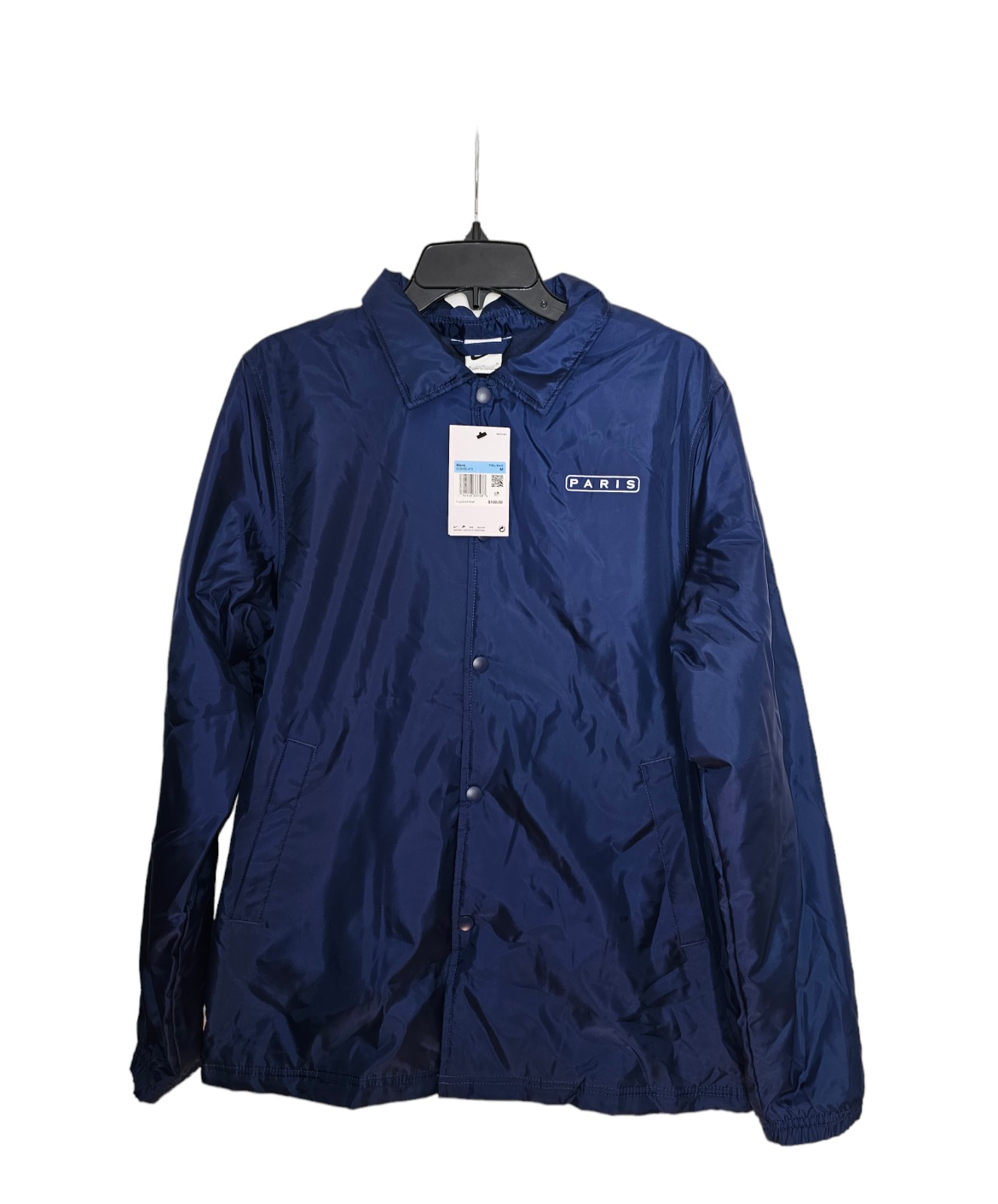 Nike x Paris Saint Germain Blue Woven Jacket Men's Size XL DQ8980-410 New