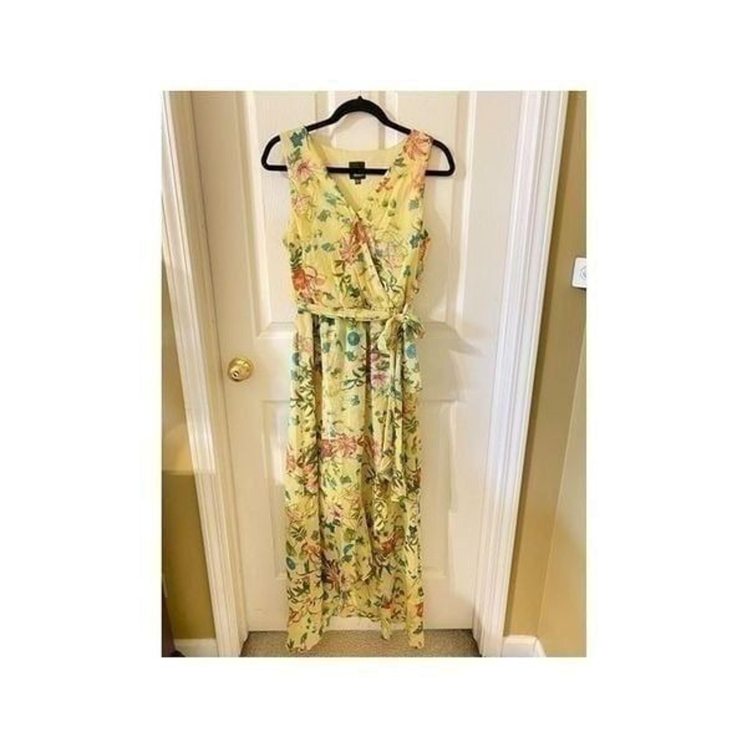 Melrose yellow floral High lo wrap dress 8