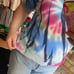 anthropologie tla tie dye puff sleeve boxy crewneck