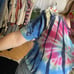 anthropologie tla tie dye puff sleeve boxy crewneck