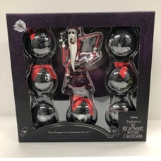 Disney Nightmare Before Christmas Skellington Tree Topper & Ornament Set Of 7