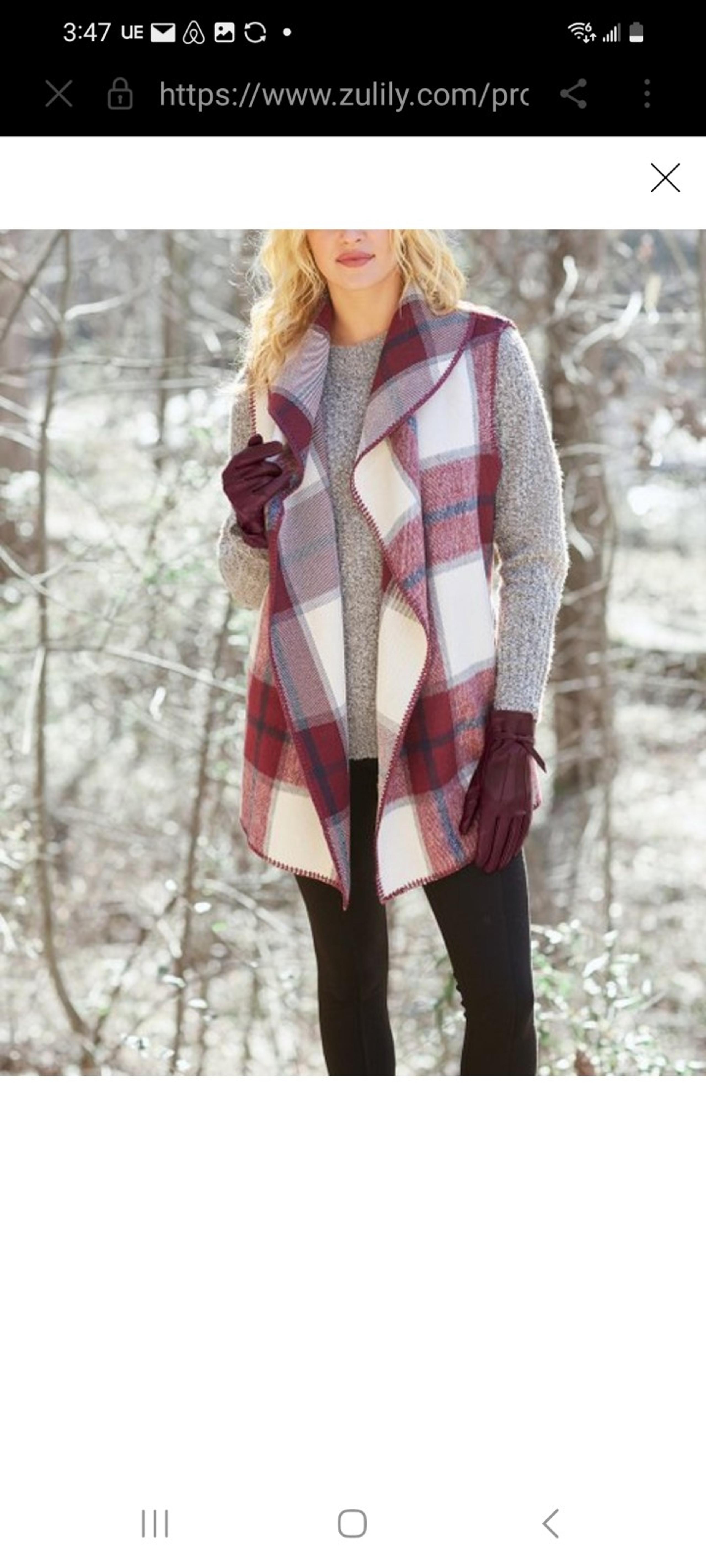 Mud Pie | Red Plaid Murphy Open Blanket Vest - Women; one size