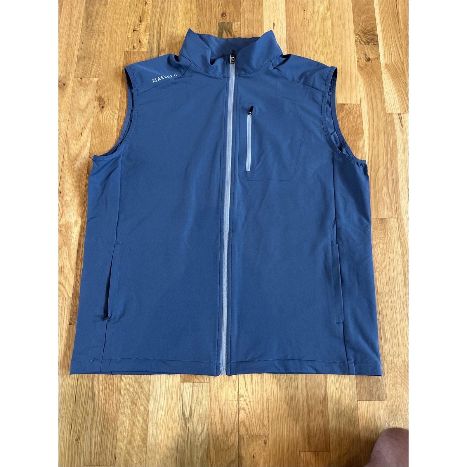 Maelreg Performance Vest Men's XL Blue Sleeveless Pockets Golf Outdoor Sport.