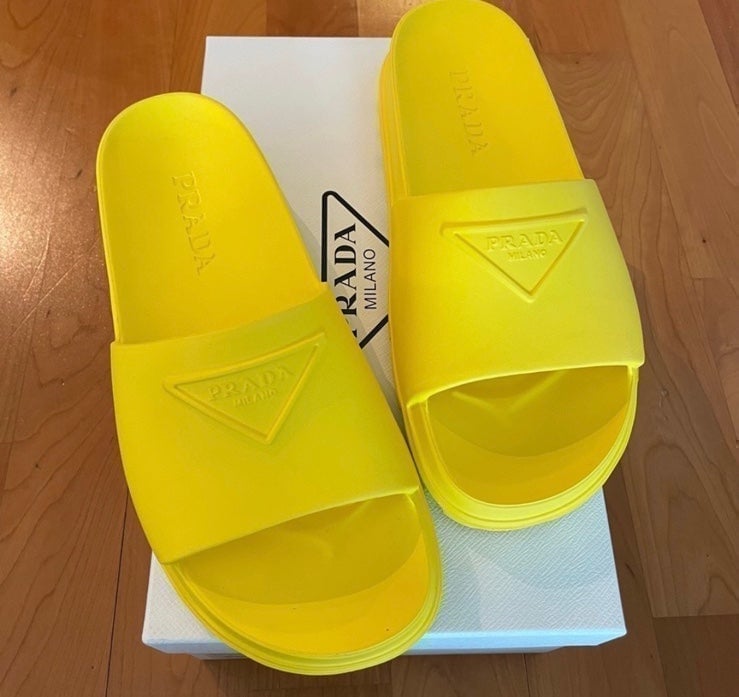 Prada Rubber Pool Platform Slides - Yellow IT 36 / US 6