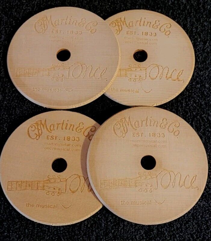 Once The Broadway Musical Wooden Engraved Vinyl Record Design Drink Coasters