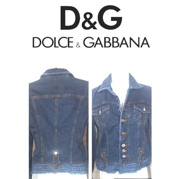 Dolce & Gabbana Jean Jacket w/ Wool Trim