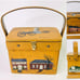 Vintage 1950s Wood Box Handbag Purse Handpainted Handle Architecture Fairfax VA