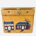 Vintage 1950s Wood Box Handbag Purse Handpainted Handle Architecture Fairfax VA