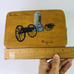 Vintage 1950s Wood Box Handbag Purse Handpainted Handle Architecture Fairfax VA