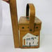 Vintage 1950s Wood Box Handbag Purse Handpainted Handle Architecture Fairfax VA