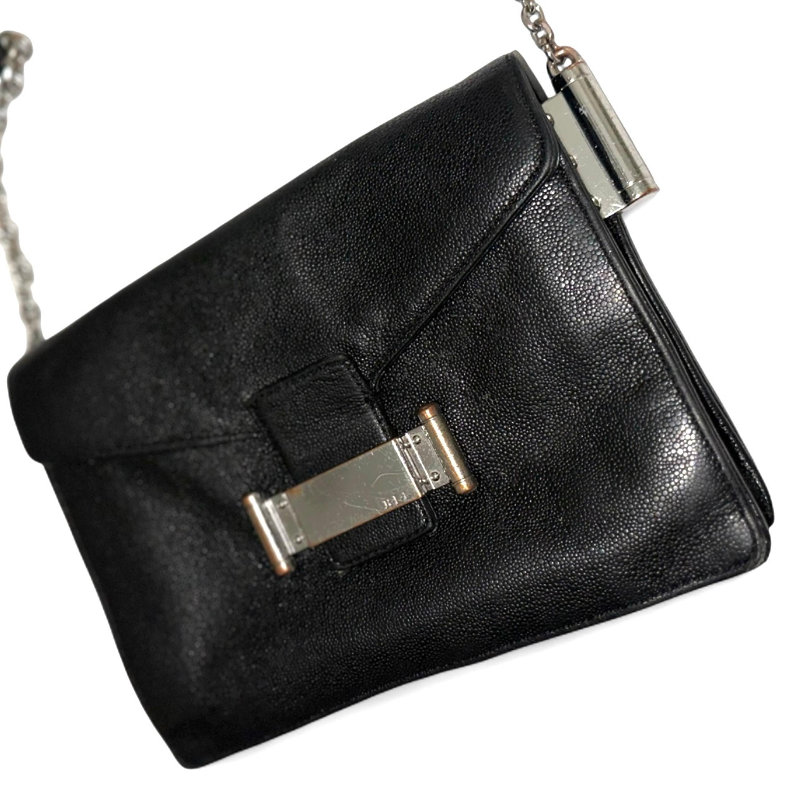 Vintage Ralph Lauren Black Leather Patch Pocket Purse, 1980's - Crossbody