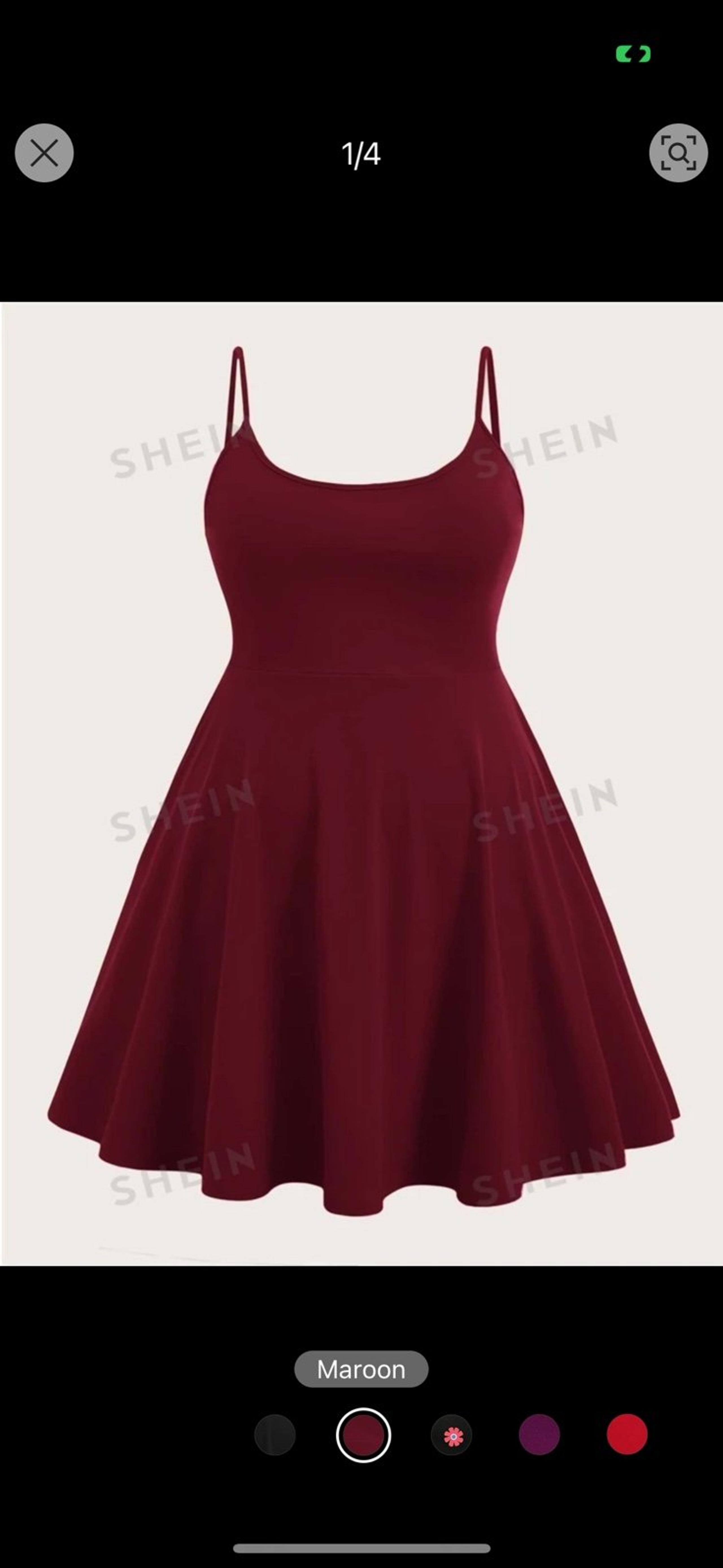 Women’s burgundy spaghetti strap skater dress