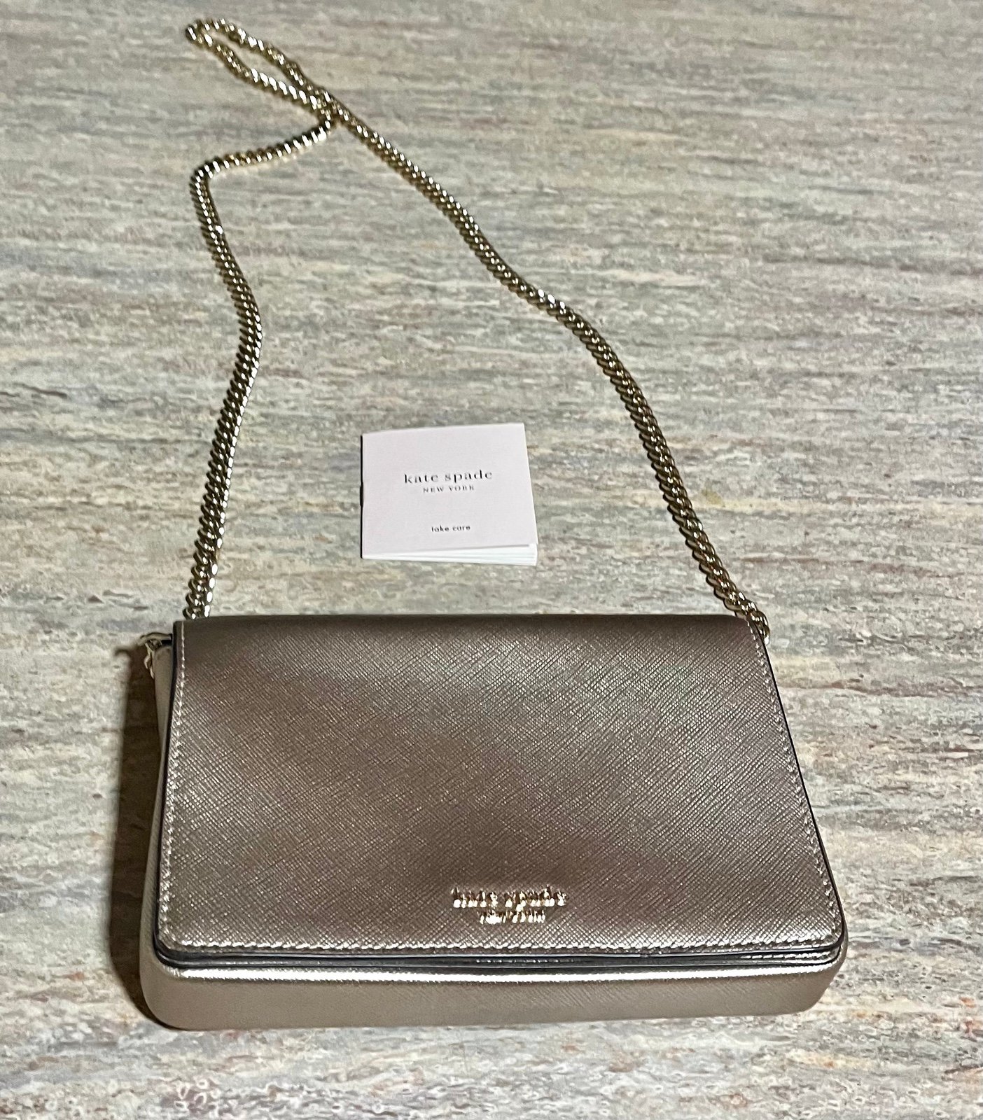 New Kate Spade ♠️ Cameron Cosmetic Pink Gold Convertible Clutch/ Crossbody Bag