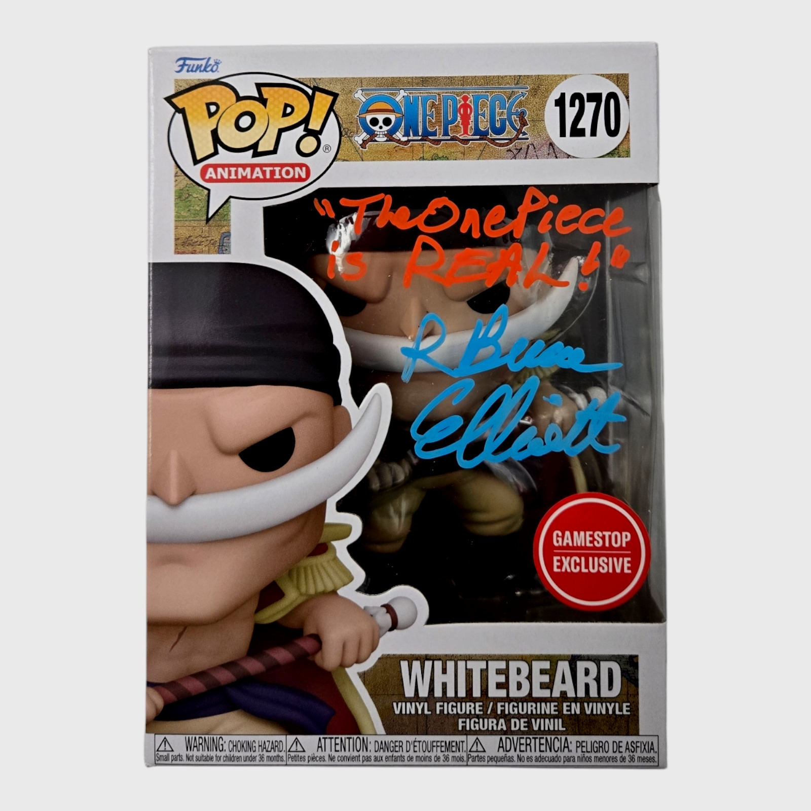 Whitebeard Signed Funko Pop One Piece R Bruce Elliott Autograph Beckett COA 415