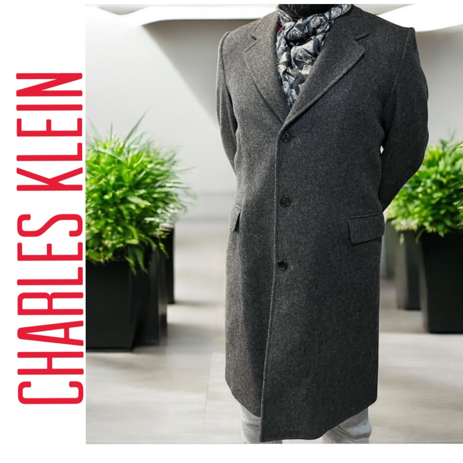 CHARLES KLEIN MADE IN USA WOOL COAT SIZE 44Reg (XL)