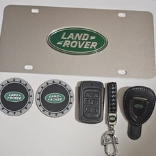 Land Rover Bundle (Stainless Steel Tag, Keychain, Eyeglass Holder, and Coasters)