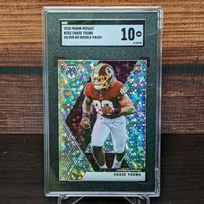 2020 Panini Mosaic Chase Young SGC 10 Rookie Silver No Huddle Prizm #202 RC