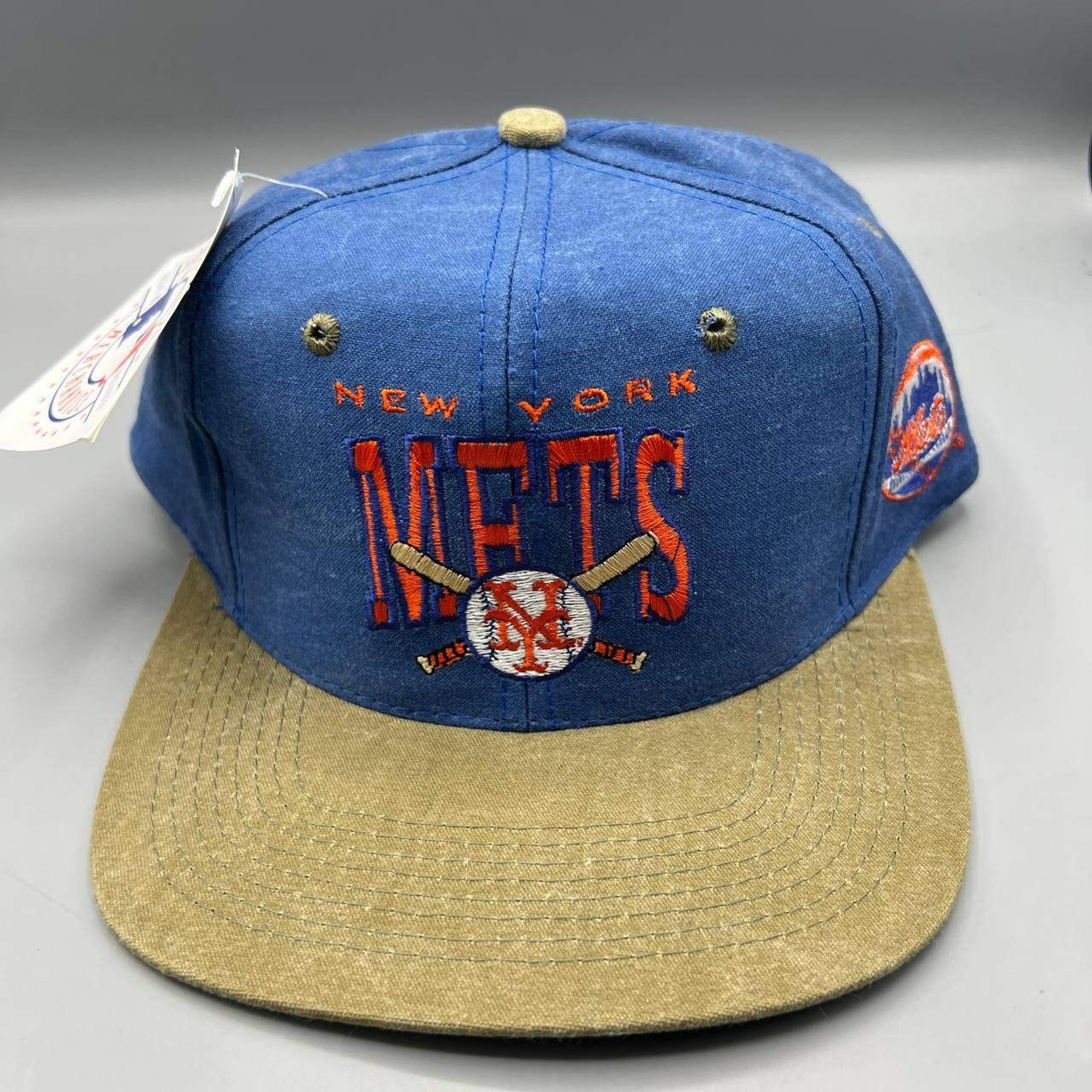 Vintage New York Mets Hat Men Blue Signatures Snap Back Cap New