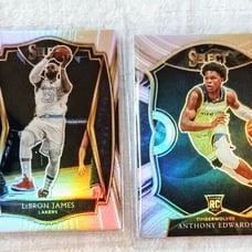 Panini Select Anthony Edwards Silver Prizm Rookie card LeBron James Silver Prizm