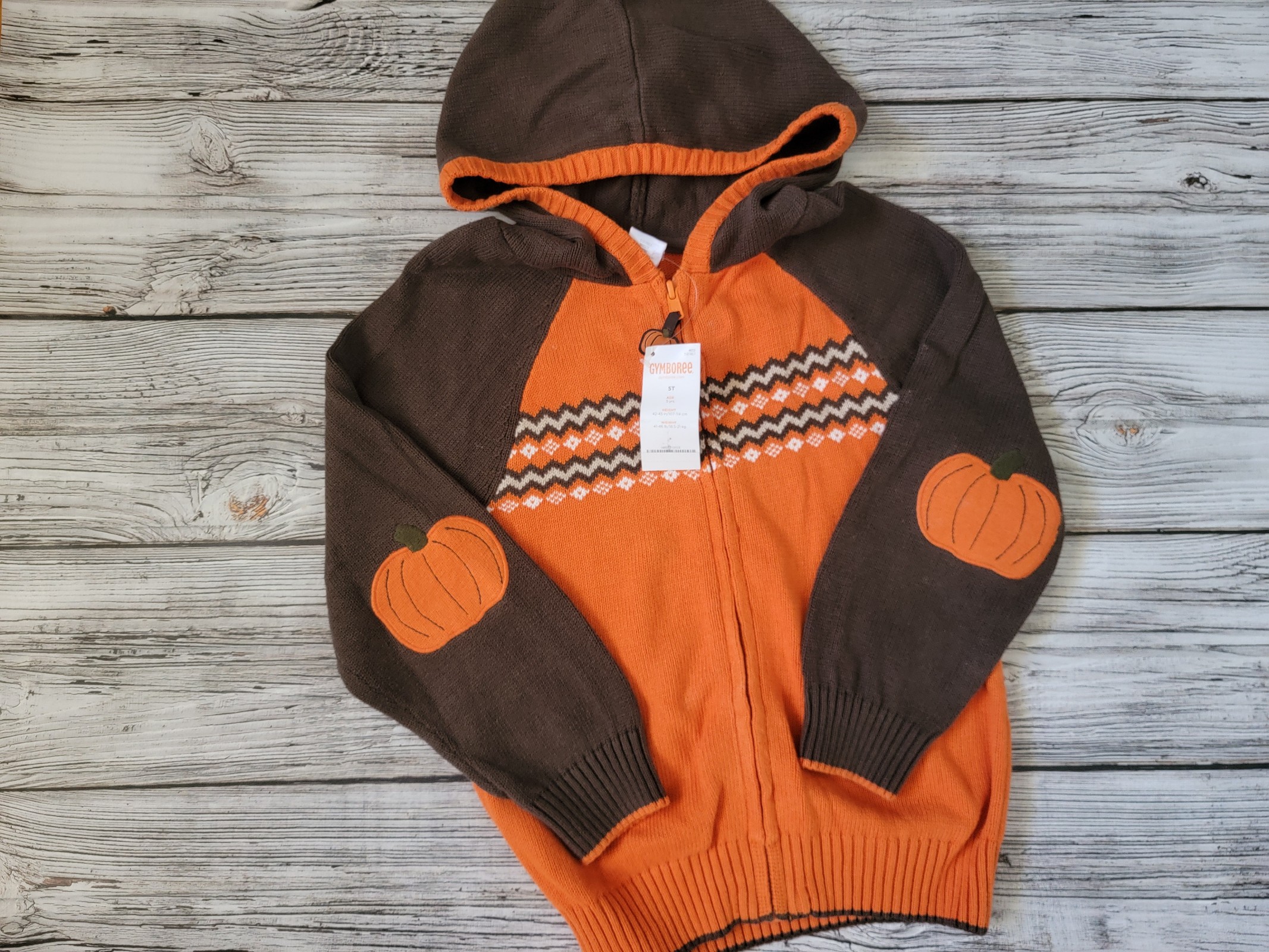 Gymboree Pumpkin Sweater Size 5T NWT Vintage