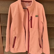 Women’s LL Bean zipper front burnt orange Fleece jacket size XL REG