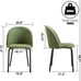 Green Upholstered Dining Chairs Black Metal Legs Modern Armless Set of 2 0161