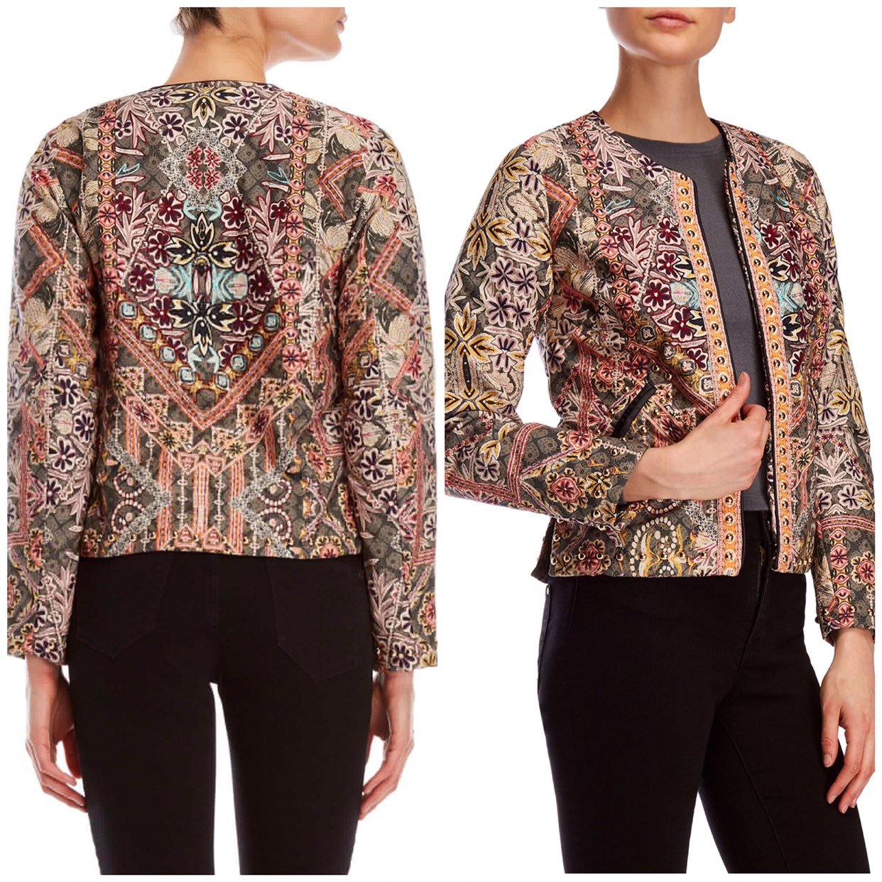 Catherine Malandrino Boho Studded Jacket