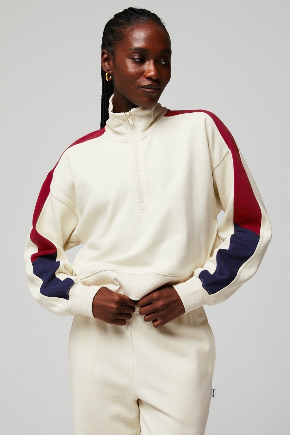 Fabletics Year Round Terry Half Zip Sweatshirt Sz S